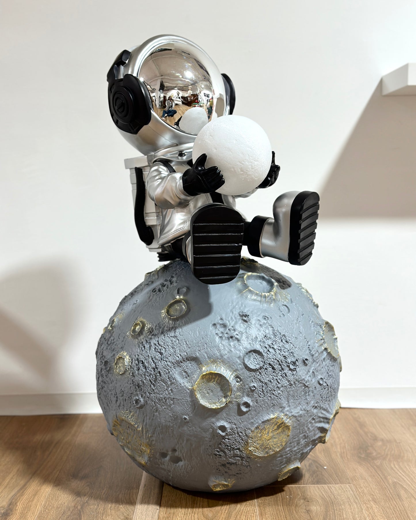 man moon sitting silver