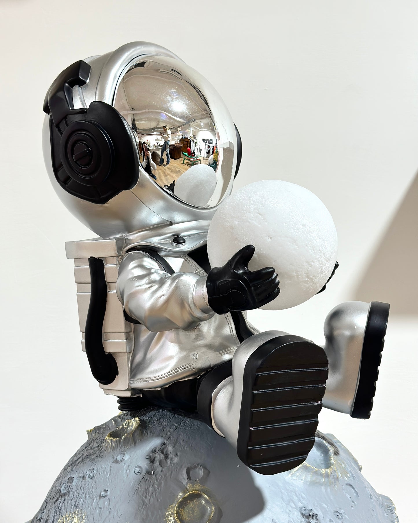 man moon sitting silver