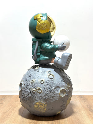 Moon Man Sitting 110 cm | Astronauta sulla Luna Luminoso