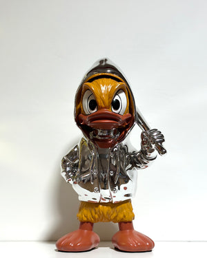 Paperino Silver 37 cm – Scultura Pop Art
