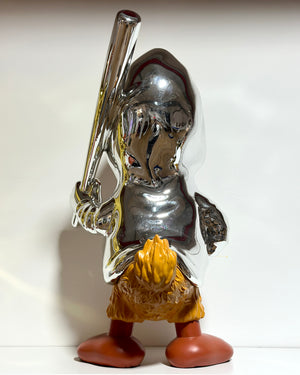 Paperino Silver 57 cm -Scultura Pop Art