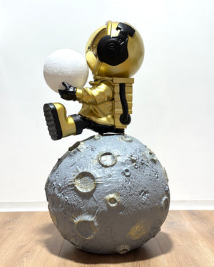 man moon sitting gold
