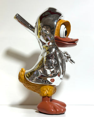 Paperino Silver 57 cm -Scultura Pop Art